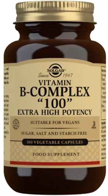 Solgar Formula Vitamin B-Complex "100" 100 Vegetable Capsules 2