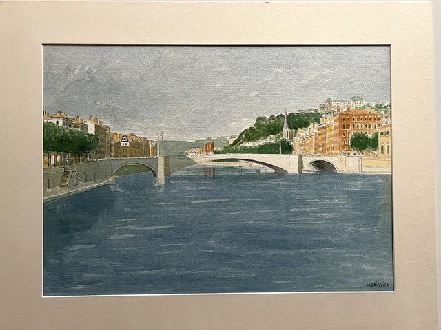 Aquarelle Originale Signée - Place Bellecour à Lyon Par Morissier