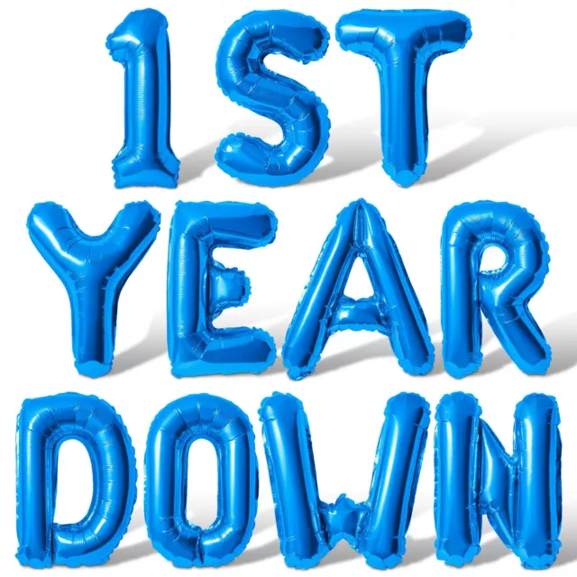 1ST YEAR DOWN Letter Balloon Banner - First Birthday Party Decoration - Girl Boy