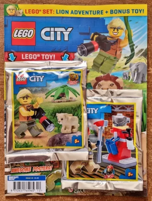 LEGO City Magazine Issue 46 Lion Adventure & Fireman Sealed Minifigure