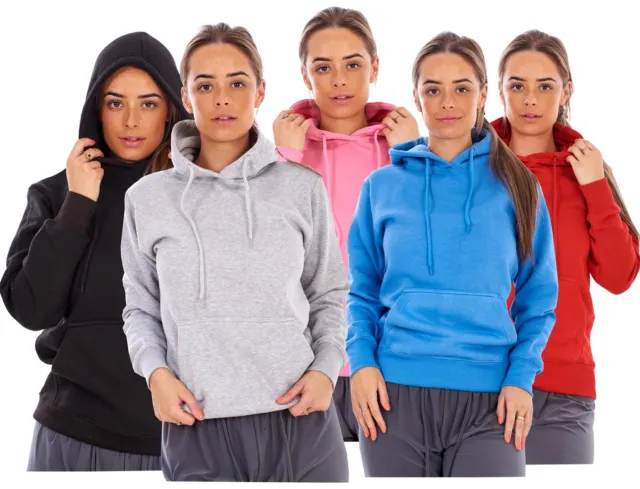 Ladies Pullover Plain Hoodies Branded Pocket Hooded Fleece Top Sweatshirt