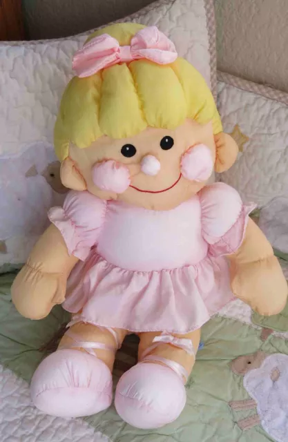 Prestige Toy Corp. Doll 1990 Pink Parachute Nylon Quilted Girl Toy 15" EUC