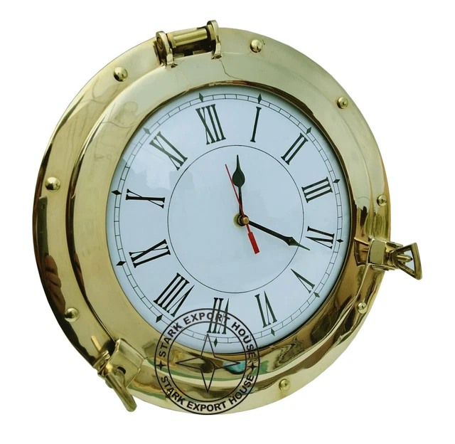 Horloge de décoration murale en laiton pour hublot marin de Navigation en...