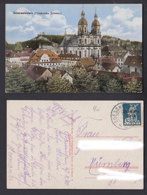 Ansichtskarte Gössweinstein Fränkische Schweiz gestempelt 1920