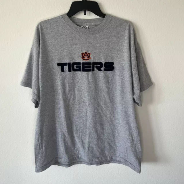 Vintage Auburn Tigers Embroidered Men's XL Gray College Football Delta T-Shirt