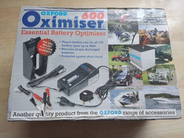 OXFORD 600 Oximiser Battery Charger Motorcycle Motorbike Cars and Boats -