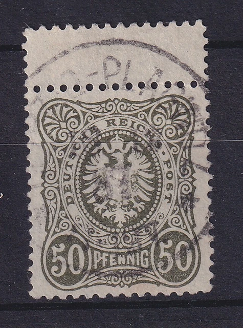 Dt. Reich 50 Pfennig Mi.-Nr. 44 b, mit Zwischenstegansatz oben, O, gepr. BPP