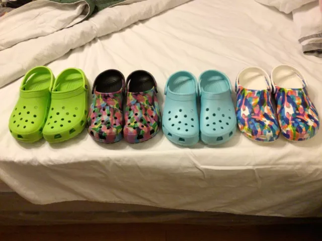 Lot of 4 Men's Size 12 Crocs Clog Shoes CROCS 4 different colors