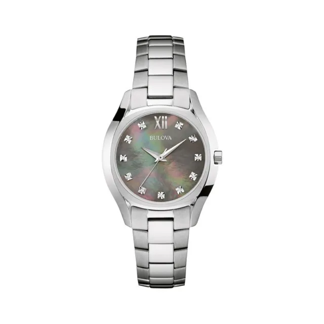 Bulova Women's Quartz Silver Watch 32MM 96P158