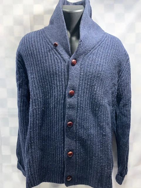 LAND'S Fin Pull Cardigan Bleu Marine Col Femmes Taille M (38-40)