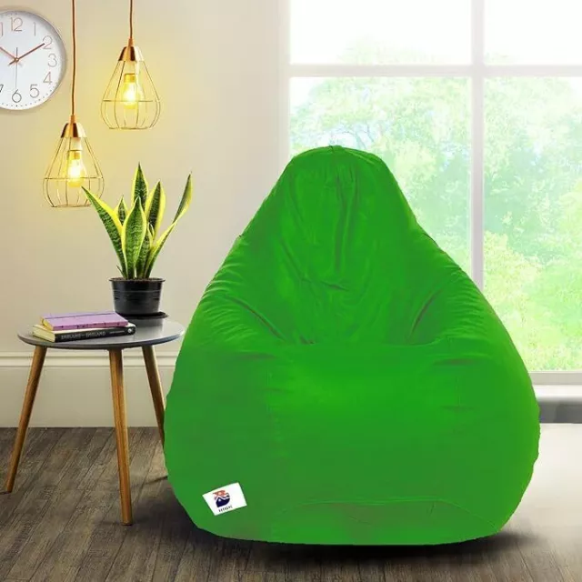 Funda de puf con forma de lágrima verde de cuero extra suave para el hogar,...