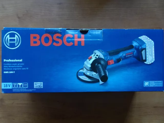 Bosch Akku Winkelschleifer Professional GWS 18V-7 solo ohne Akku NEU Ovp blau