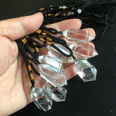 Natural Clear Quartz Crystal Pendulum Pendant Necklace Chakra Gemstone Healing