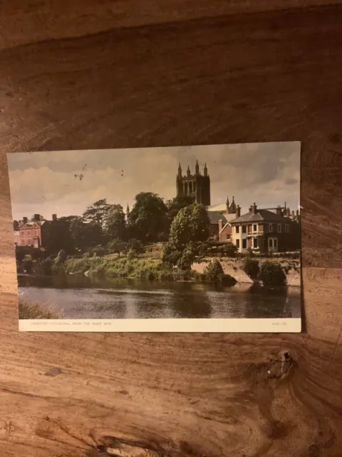 Hereford Cathedral From The River Wye 1957 Posted Postcard