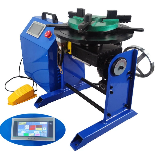 50KG Welding Positioner Automatic Rotary Table PLC Controller 200MM Chuck