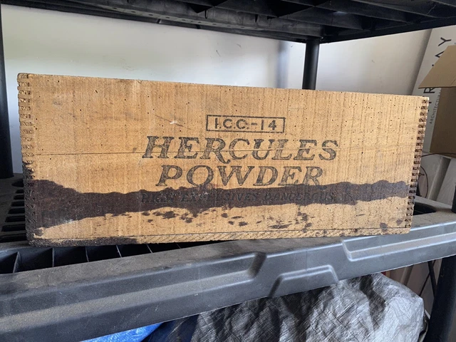 Hercules Powder Extra Dynamite Mining Box Wood Crate with Tongue and Groove 3