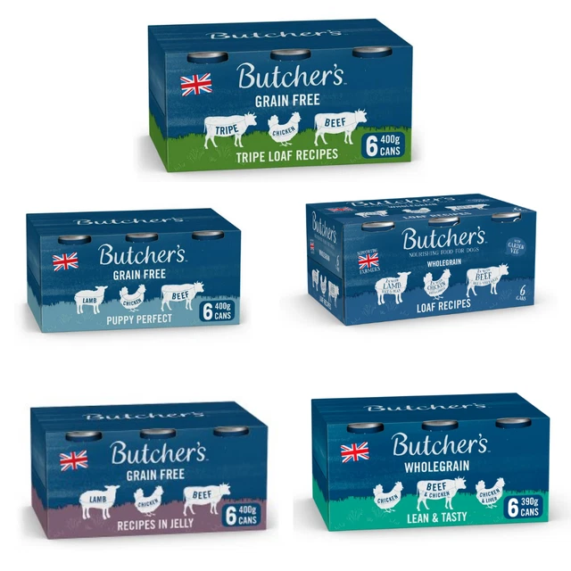 Butcher's Dog Food Can Recipe's Various Types Packed With Vitamins 6x400g