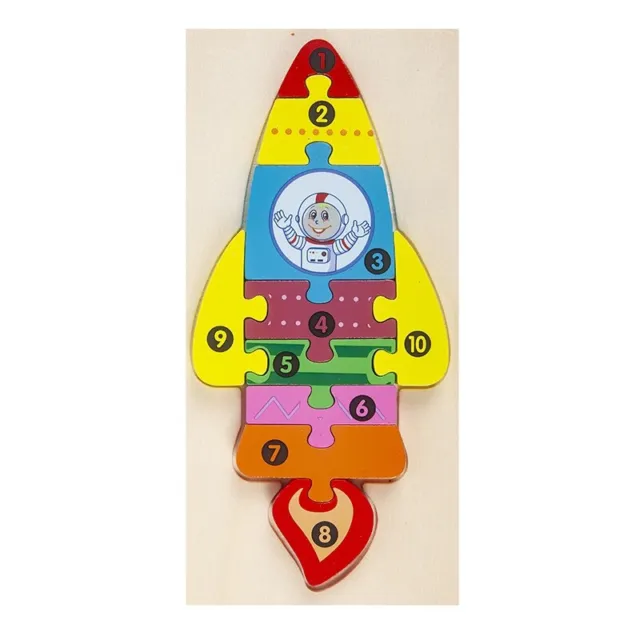 Rocket - Wooden Puzzle for Kids, Montessori Gift, Education Jigsaw - Christmas