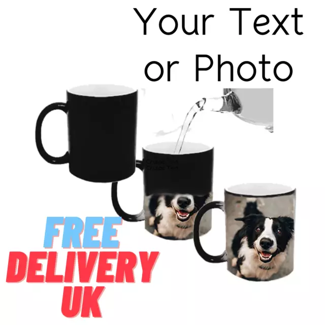 Personalised Magic Mug Cup Heat Colour Changing Tea Coffee Image Photo Text Gif