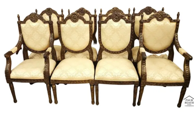 French Louis XV Style Dining Chairs - Set of 8