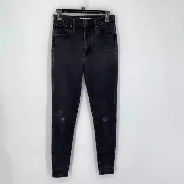 Levi’s Premium Mile High Rise Super Skinny Jeans Size 29 Black Faded Wash