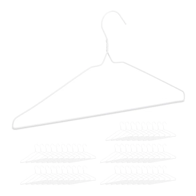 Set da 50 stampelle metalliche per abiti, grucce per camicie, pantaloni e gonne