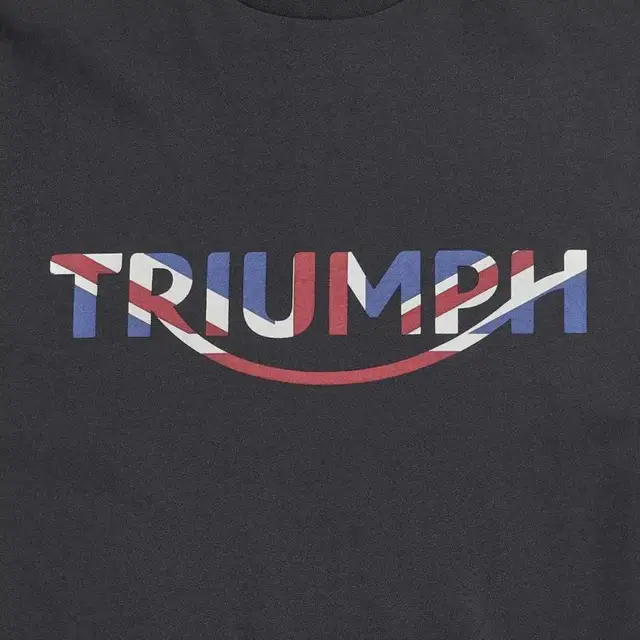 Genuine Triumph Motorcycles Orford Union Flag Triumph Logo Print T-Shirt Black 2