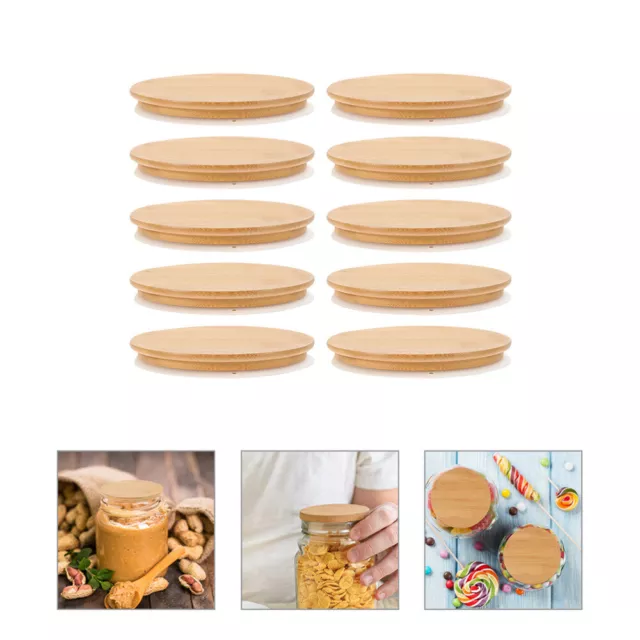10 pz coperchio di chiusura bambù coperchio di incasso coperchio di bambù per tazze di vetro