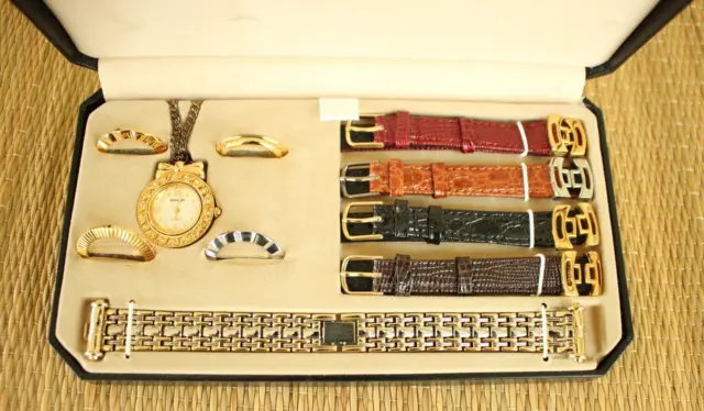 Nos Sharp Exclusive Multi Bezel Watchband Bracelet Pendant Watch Deluxe Set+ Box