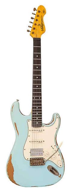Vintage V6H ICON HSS Electric Guitar Ultra-Gloss Distressed LAGuna Blue Vintage V6H ICON HSS Electric Guitar Ultra-Gloss Distressed LAGuna Blue