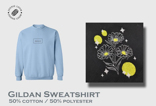 Custom Embroidery Flowers Embroidered Crewneck Sweatshirt/Hoodie/Shirt