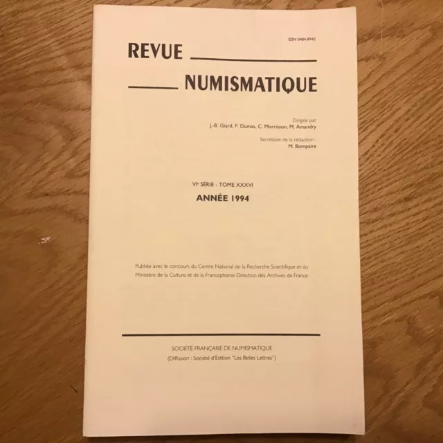116 - Revue Numismatique 1994 grecques, romaines, gauloises, byzantines trésors