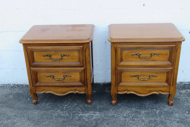 Dixie French Carved Nightstands Bedside End Tables a Pair 3975
