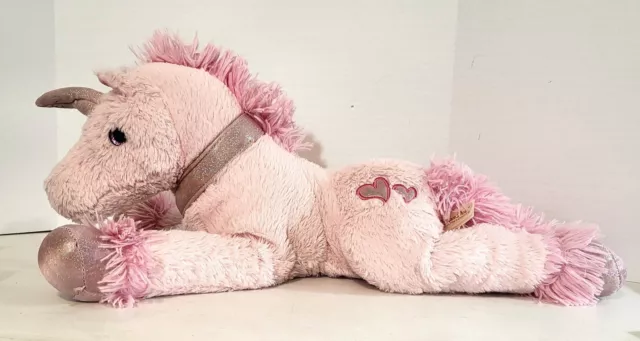 LARGE plush stuffed pink DAN DEE Unicorn 25" LARGE