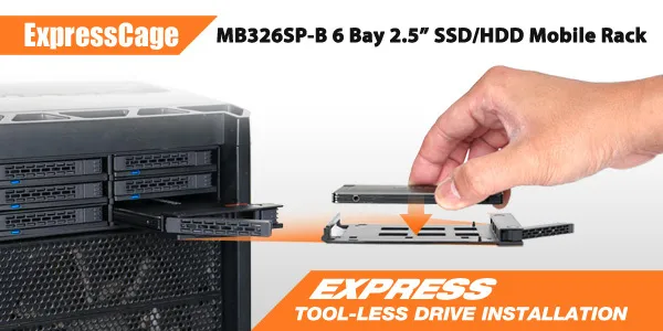 New ICY Dock ExpressCage MB326SP-B 6 bay 2.5" SATA SSD HDD Mobile Rack 2