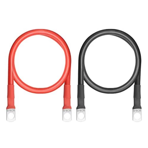 2 Pièces Câble de Batterie 16mm² 5AWG Câble de Chargeur Batterie de Voiture 12v
