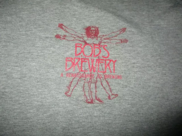 Gray B.O.B.S. BREWERY Logo T Shirt MD Grand Rapids Michigan Beer Tri Blend
