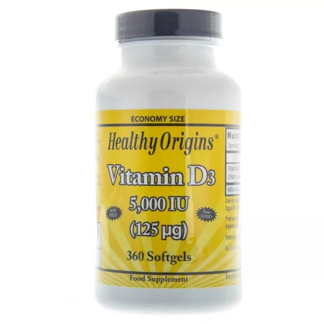 Healthy Origins vitamina D3 5000 UI - 360 cápsulas