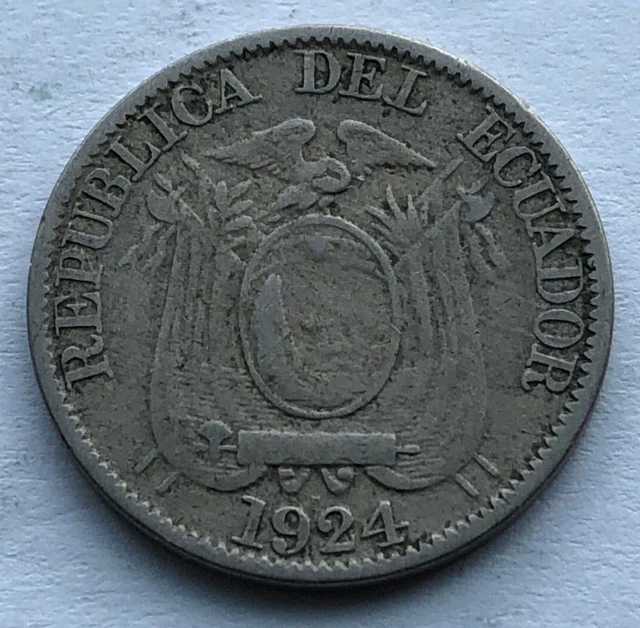 99 year old ECUADOR 10 CENTAVOS 1924 Republic Vicente Rocafuerte