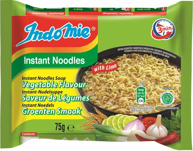 [40x 75g] Zuppa di pasta istantanea IndoMie, gusto vegetale/lime KV