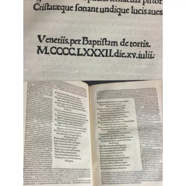 Incunable en caractères romains 1482 MARTIAL Marcus Valerius Martialis Epigramm