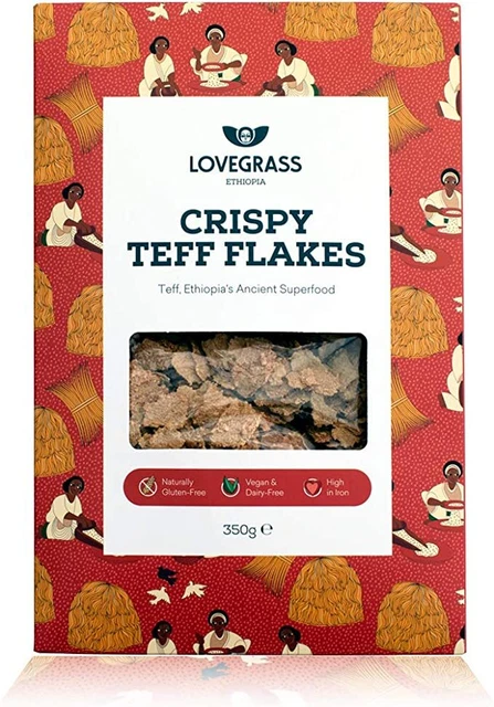 Lovegrass Ethiopia fiocchi di teff croccanti 350 g - Confezione da 1