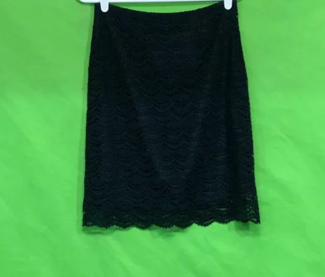 Elle Women’s Lace Overlay Black Skirt Size 2