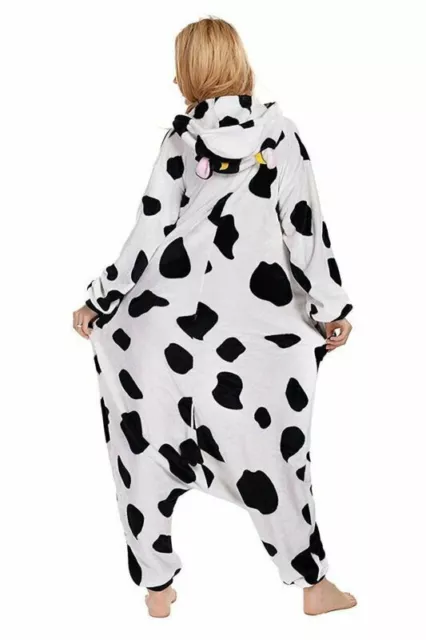 Adult Kids Cow Pajamas Kigurumi Animal Onsies Cosplay Halloween Xmas Costume Hot 2