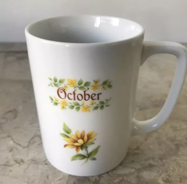 October Birthday Month Birth Flower Marigold Coffee Cup Tea Mug
