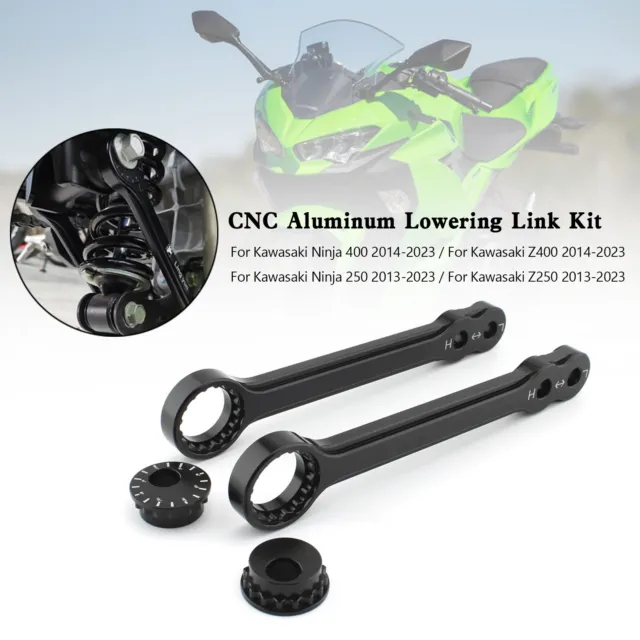 CNC Aluminum Lowering Link Kit 40mm For Kawasaki Ninja 400 250 Z400 Z250 13-23T4
