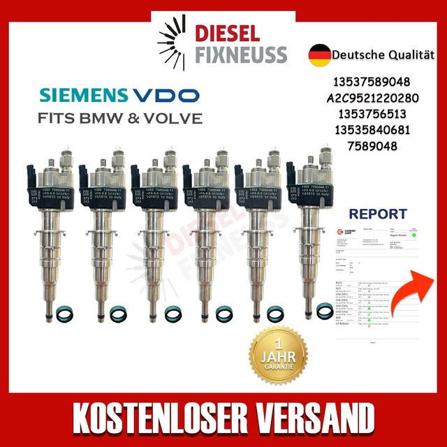 6x Einspritzdüse Einspritzventil VDO 13537589048 13537565137 N53 BMW Benzin