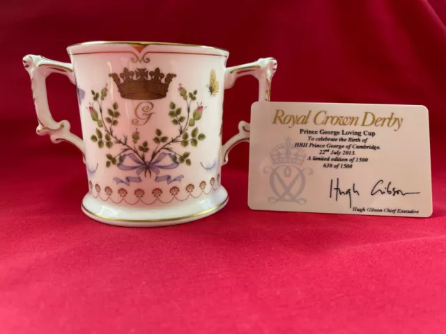 Royal Crown Derby, Loving Cup Royal Birth Prince George 2013 REDUCED