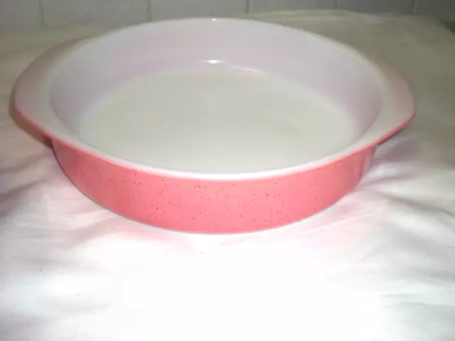 Vtg. Pyrex Pink Speckled Baking Dish 8" #221