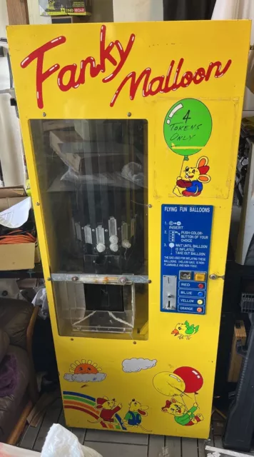 Vintage Fanky Malloon Vending Machine Air Up Helium Balloon Coin-Op Arcade